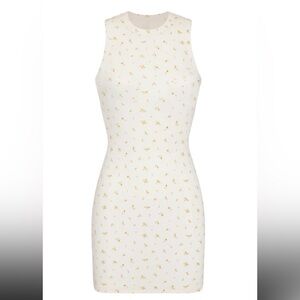 SKIMS • RIBBED COTTON TANK Mine dress In marigold rosebud size XS floral